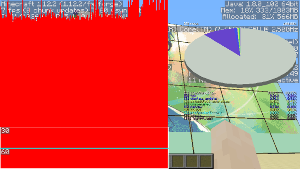 Rendering 30 monitors at 7 fps.